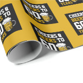 60e verjaardag van de borst en bier tot 60 jaar cadeaupapier (Rol Hoek)