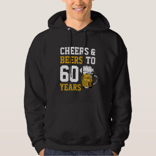 60e verjaardag van de borst en bier tot 60 jaar hoodie