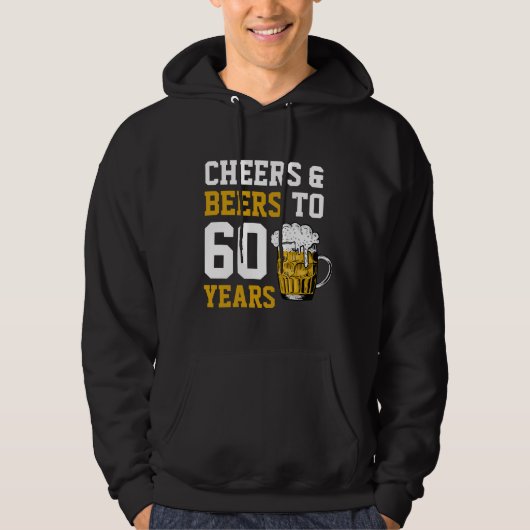 60e verjaardag van de borst en bier tot 60 jaar hoodie (Voorkant)