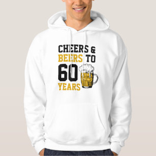 60e verjaardag van de borst en bier tot 60 jaar hoodie