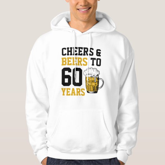 60e verjaardag van de borst en bier tot 60 jaar hoodie (Voorkant)