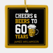 60e verjaardag van de borst en bier tot 60 jaar keramisch ornament (Voorkant)