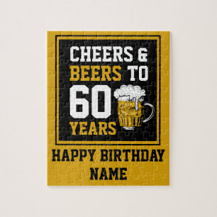 60e verjaardag van de borst en bier tot 60 jaar legpuzzel