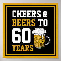 60e verjaardag van de borst en bier tot 60 jaar