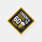 60e verjaardag van de borst en bier tot 60 jaar servet (Hoek)