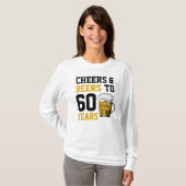 60e verjaardag van de borst en bier tot 60 jaar t-shirt (Voorkant volledig)