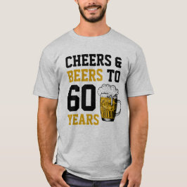 60e verjaardag van de borst en bier tot 60 jaar t-shirt
