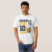 60e verjaardag van de borst en bier tot 60 jaar t-shirt (Voorkant volledig)