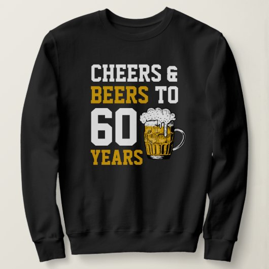60e verjaardag van de borst en bier tot 60 jaar trui (Design voorkant)