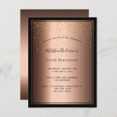 60e verjaardag van de bruine bruine bruine uitnodi briefkaart (Voorkant / Achterkant)