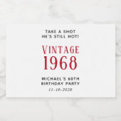  60e verjaardag van de Favor Likeurfles Etiket (Enkel label)