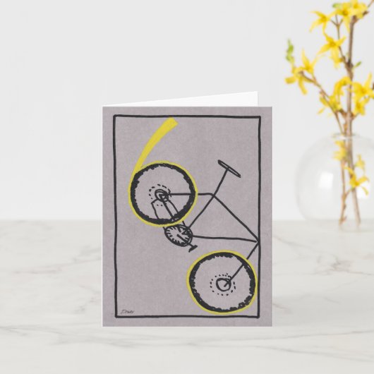 60e verjaardag van de fietser kaart (Gele Bloem)