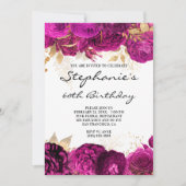 60e verjaardag van de gouden en warmroze Florale G Kaart (Voorkant)