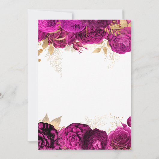 60e verjaardag van de gouden en warmroze Florale G Kaart (Achterkant)