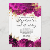 60e verjaardag van de gouden en warmroze Florale G Kaart (Voorkant / Achterkant)