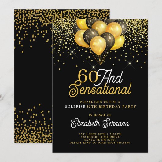 60e verjaardag van de gouden zwarte feestdag in kaart (Voorkant / Achterkant)