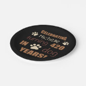 60e verjaardag van de hond papieren bordje (Gekanteld)