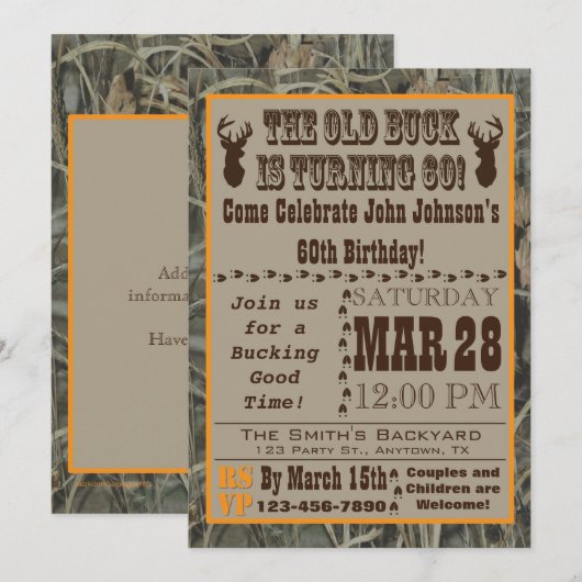 60e verjaardag van de jacht op Camo Kaart (Voorkant / Achterkant)