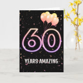 60e verjaardag van de luchtballonnen en Confetti Kaart (Gele Bloem)