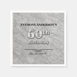 60e verjaardag van de marmer servet
