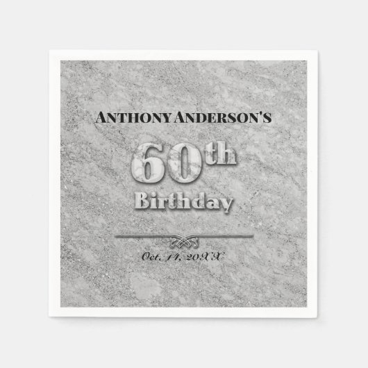 60e verjaardag van de marmer servet (Voorkant)