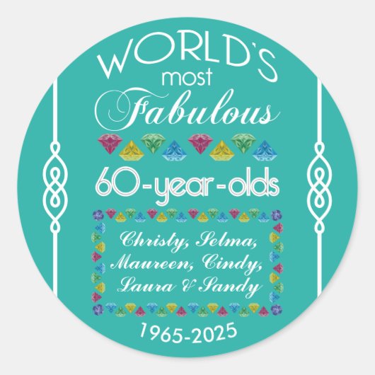 60e verjaardag van de meest verbluffende groep vri ronde sticker (Voorkant)