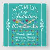 60e verjaardag van de meest verbluffende groep vri vierkante klok (Voorkant)