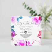 60e verjaardag van de Paarse Floral-60e verjaardag Kaart (Staand voorkant)