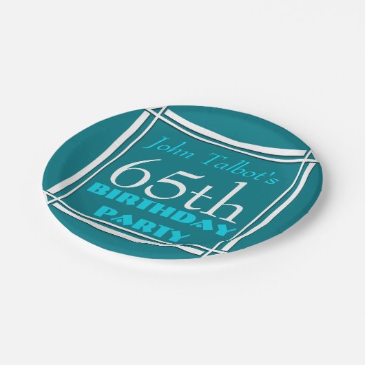 60e verjaardag van de Partij Retro W Lijst papier Papieren Bordje (Gekanteld)