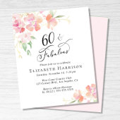 60e verjaardag van de roze plechtige uitnodiging