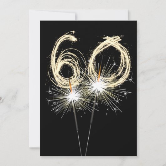60e verjaardag van de Sparkler Kaart (Voorkant)