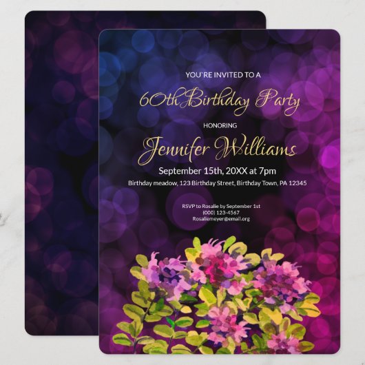 60e verjaardag van de uitnodiging (Voorkant / Achterkant)