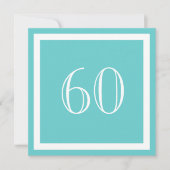 60e verjaardag van de uitnodiging - Aqua (Voorkant)