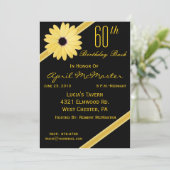 60e verjaardag van de uitnodiging in zwart-wit en  (Staand voorkant)