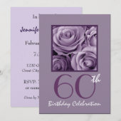 60e verjaardag van de uitnodiging tot Lila Paarse (Voorkant / Achterkant)