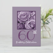 60e verjaardag van de uitnodiging tot Lila Paarse (Staand voorkant)