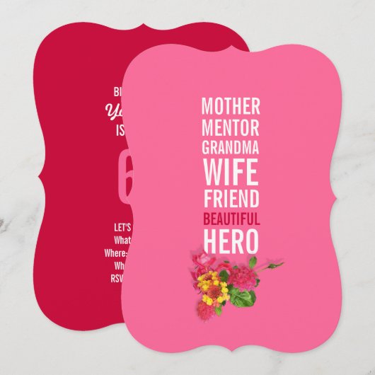 60e verjaardag van de uitnodiging van de Birthday  (Voorkant / Achterkant)