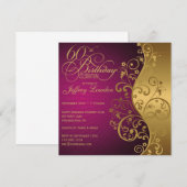 60e verjaardag van de uitnodiging van de Paarse en (Voorkant / Achterkant)