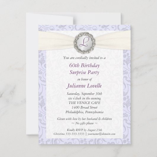 60e verjaardag van de Uitnodiging van de Partij va (Achterkant)