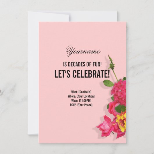 60e verjaardag van de uitnodiging van de partij va (Achterkant)