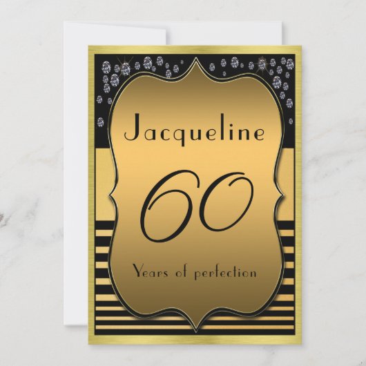 60e verjaardag van de uitnodiging van de zwarte en (Voorkant)