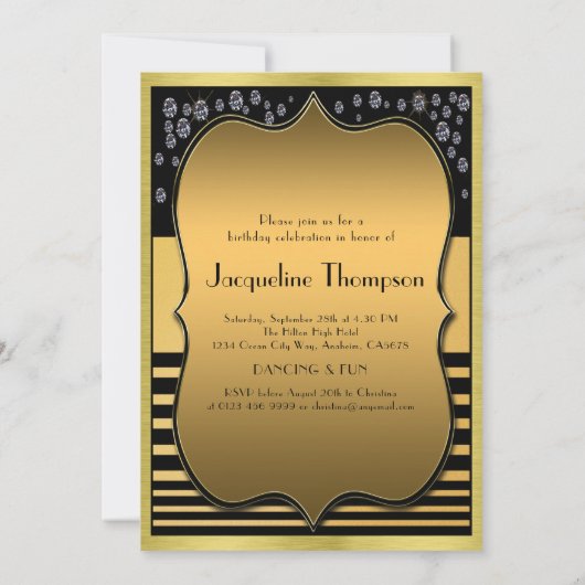 60e verjaardag van de uitnodiging van de zwarte en (Achterkant)