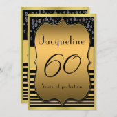60e verjaardag van de uitnodiging van de zwarte en (Voorkant / Achterkant)