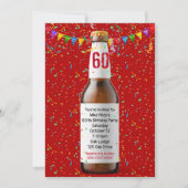 60e verjaardag van de uitnodiging voor een bierfle (Voorkant)