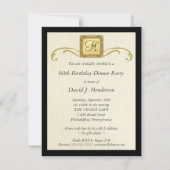 60e verjaardag van de uitnodigingen van de Birthda (Achterkant)