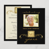 60e verjaardag van de uitnodigingen van de Birthda (Voorkant / Achterkant)