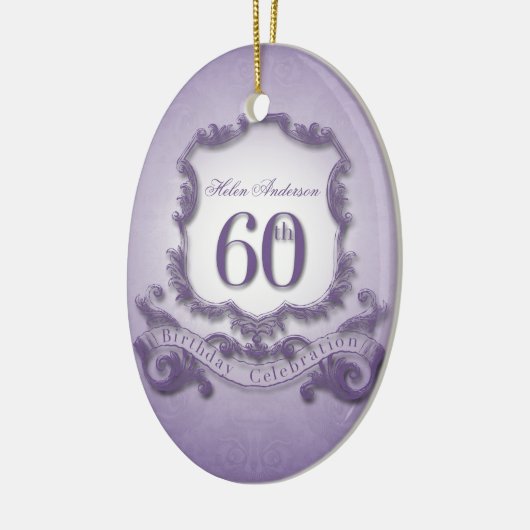 60e verjaardag van de verjaardag van de gepersonal keramisch ornament (Links)