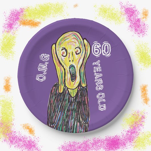 60e verjaardag van de verjaardag van het feest van papieren bordje