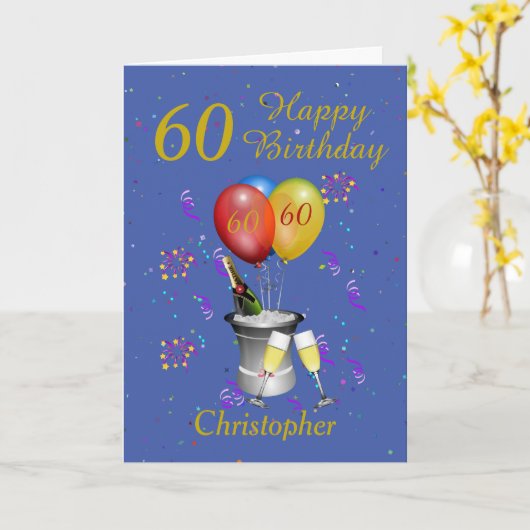 60e verjaardag van de viering van Blue Gold Kaart (Gele Bloem)