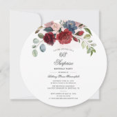 60e verjaardag van de Waterverf Eucalyptus Burgund Kaart (Voorkant)